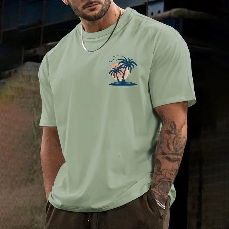 Short Sleeve T Shirt Casual O Neck Solid Color Men'S T Shirt