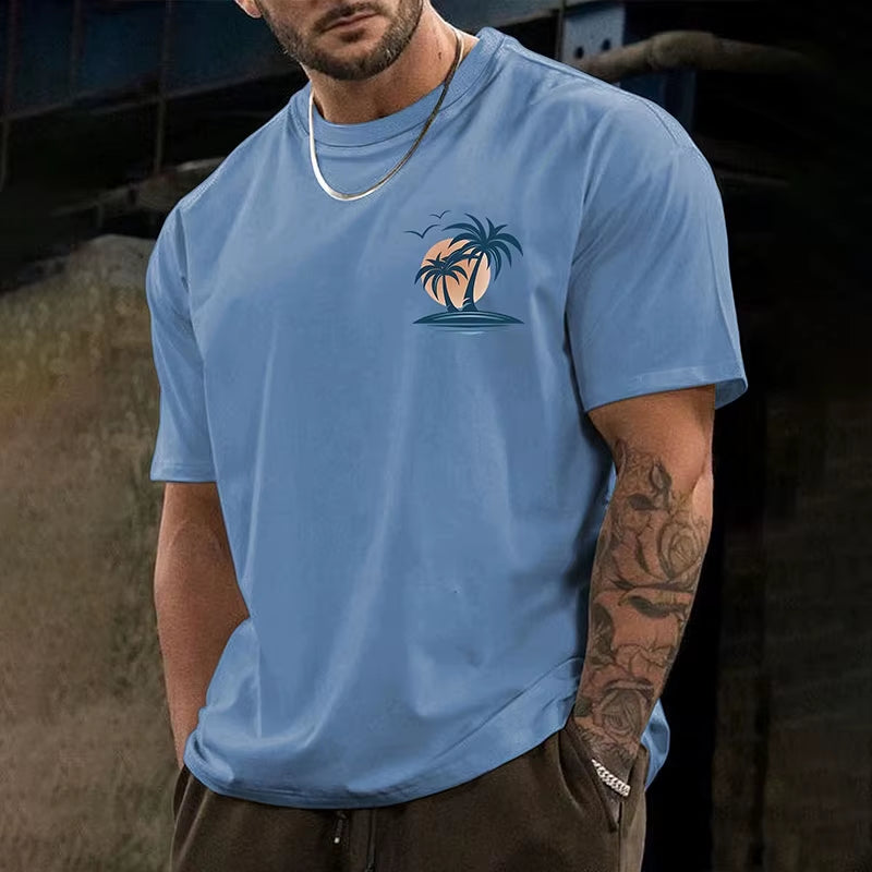 Short Sleeve T Shirt Casual O Neck Solid Color Men'S T Shirt