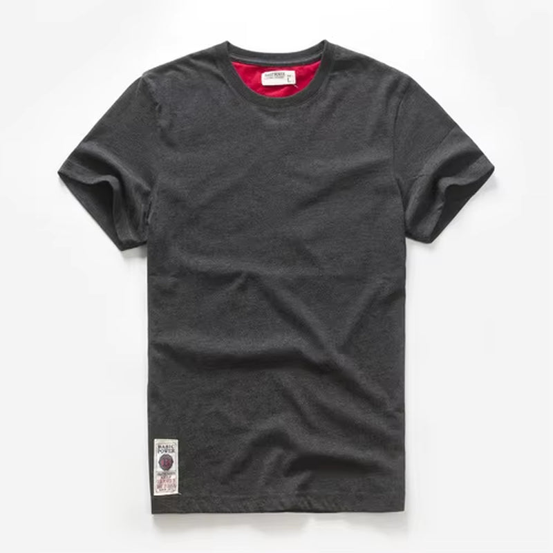Men'S Classical Cotton Solid Color T-Shirt