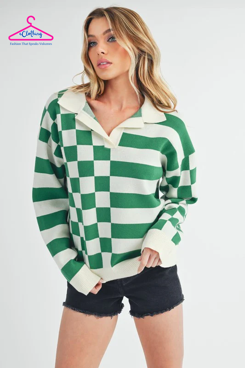 Co Striped Shoulder Sweater