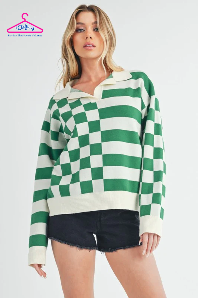 Co Striped Shoulder Sweater