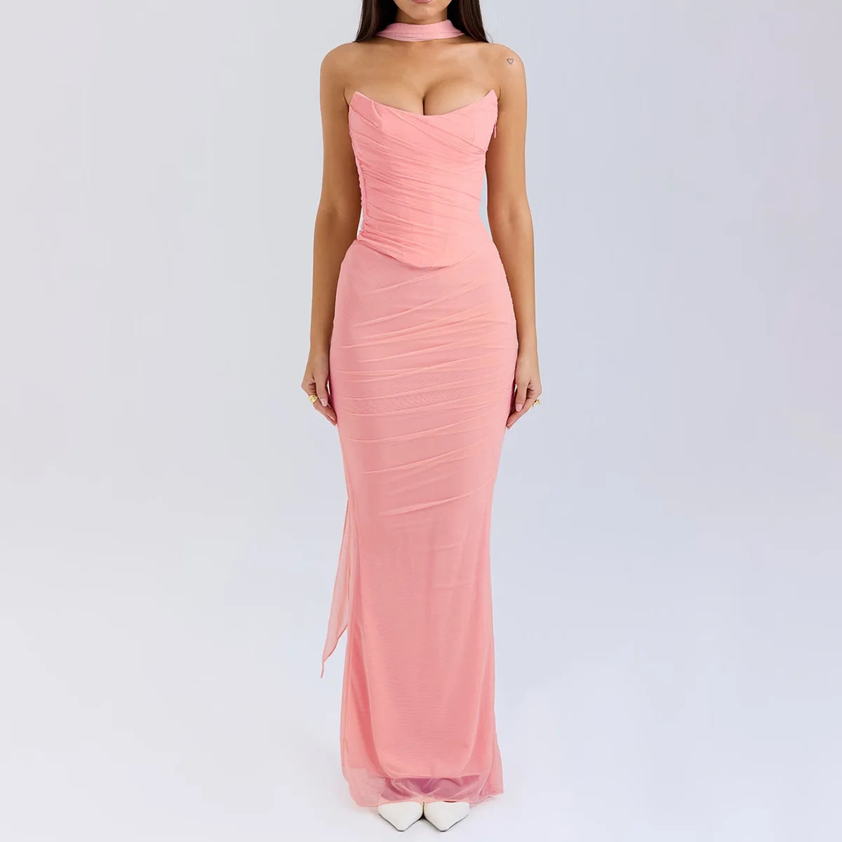 Mingmingxi Summer Sleeveless 2 Piece Sets Womens Outfits Elegant Formal Events Wedding Guest Dresses Sexy Cropped Top and Skirt
