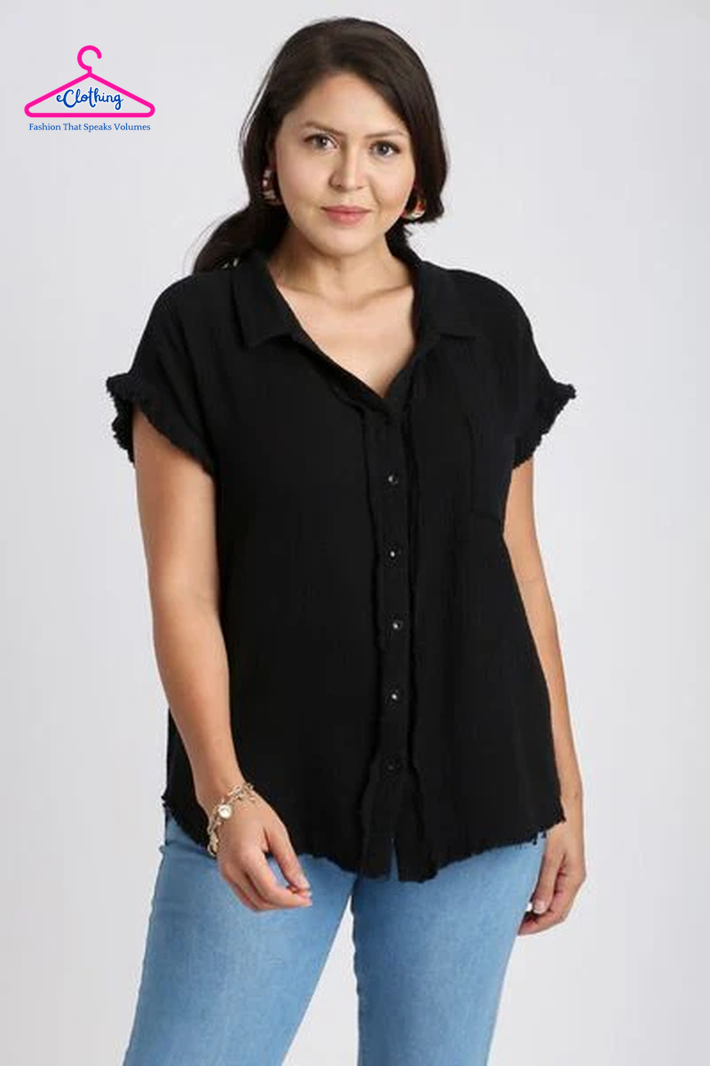 Collared Neck Short Sleeve Shirt