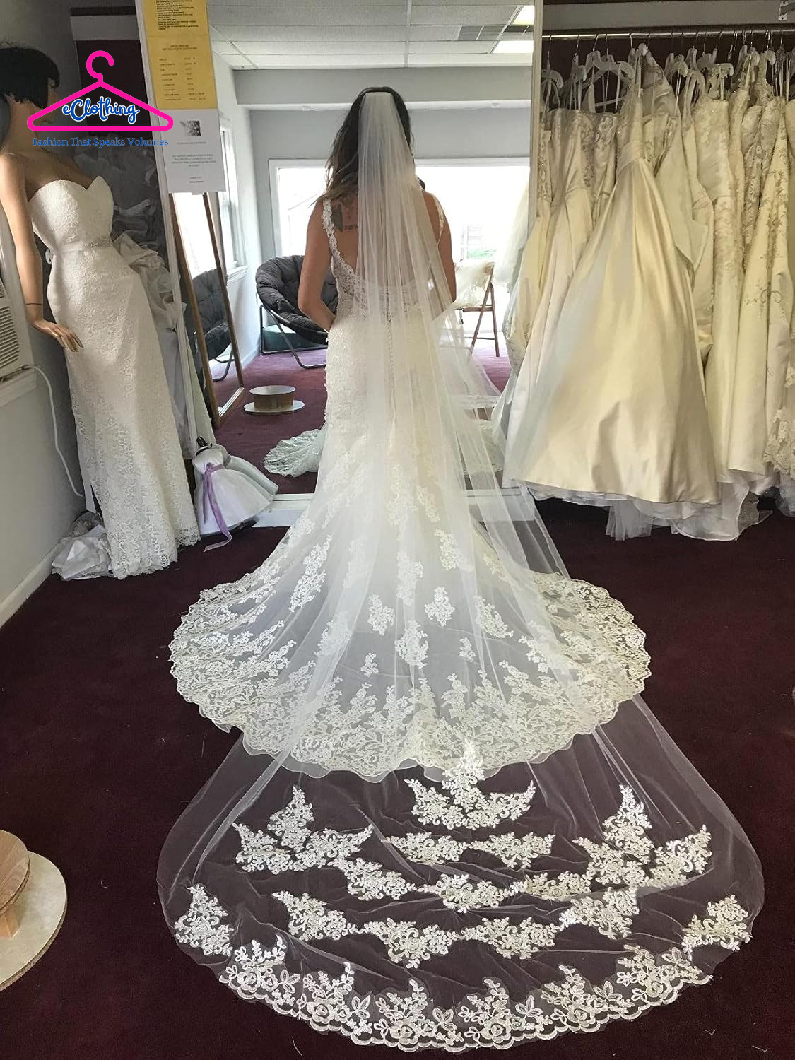 Wedding Bridal Veil with Comb, 118''