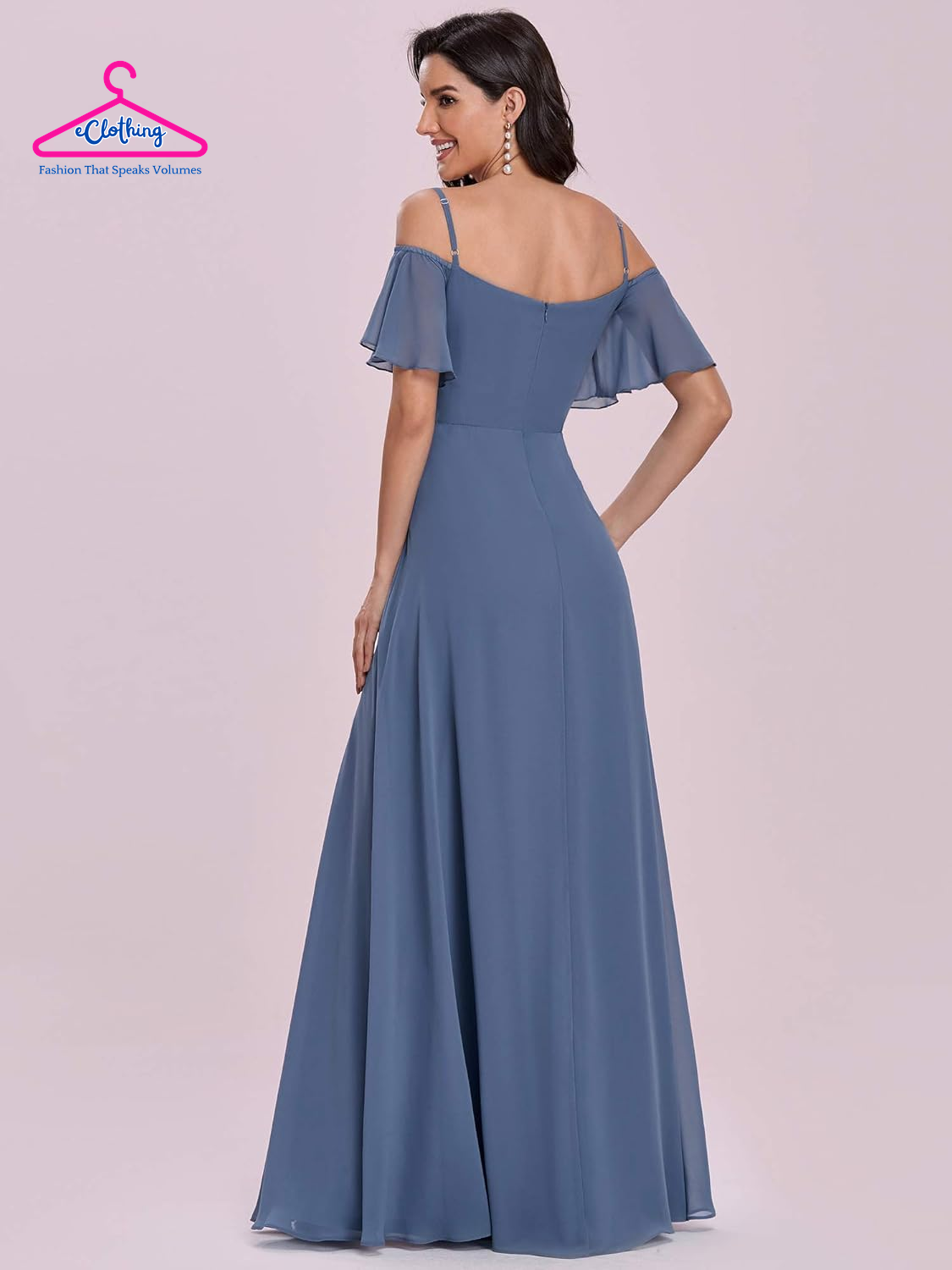 Perfect Occasion Dress, Flowing Ruffle Slit