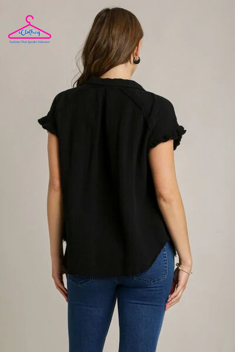 Collared Neck Short Sleeve Shirt