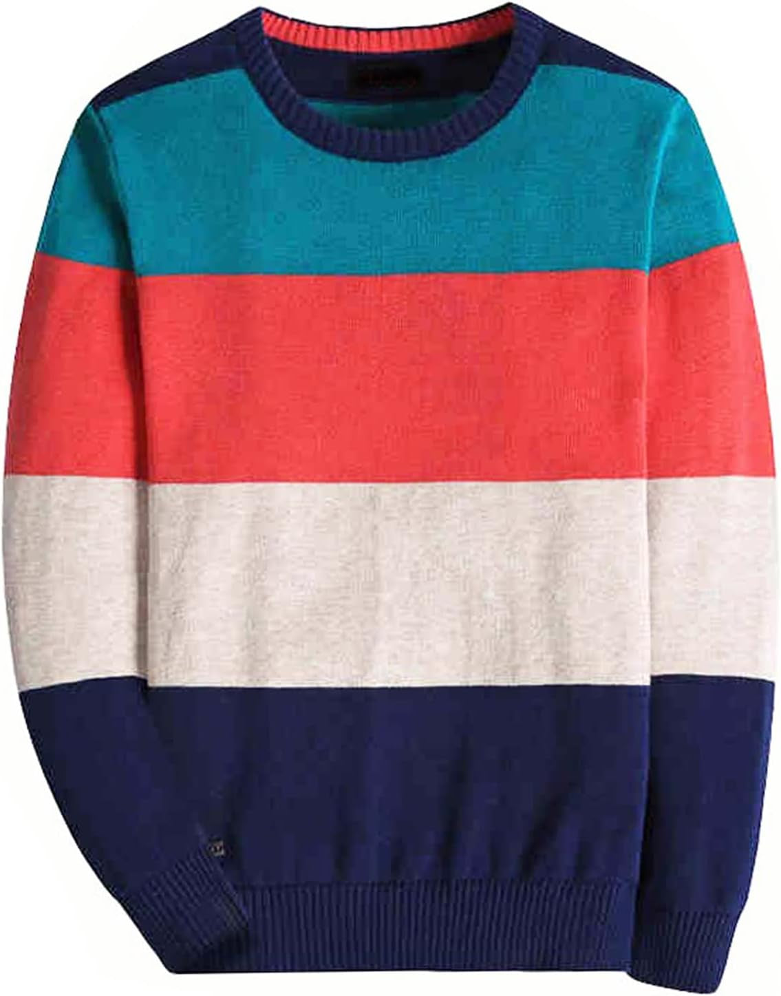 Boys' Long Sleeve Sweater Pullover 100% Cotton Multicolor Stripe Sweaters