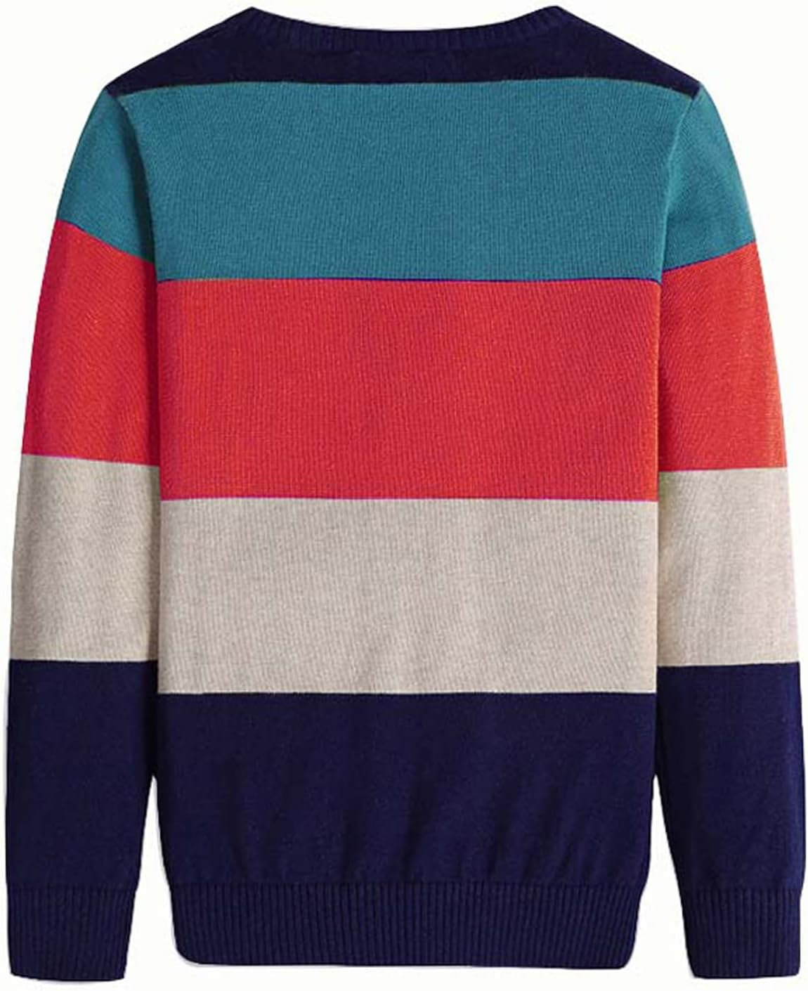 Boys' Long Sleeve Sweater Pullover 100% Cotton Multicolor Stripe Sweaters