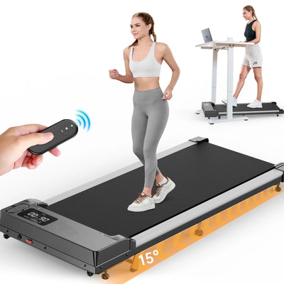 Walking Pad with Incline, 2.5 HP under Desk Treadmill Small with LED Display &Remote Control,4 in 1 Incline Walking Pad 300 Lbs Portable Treadmill for Home Office