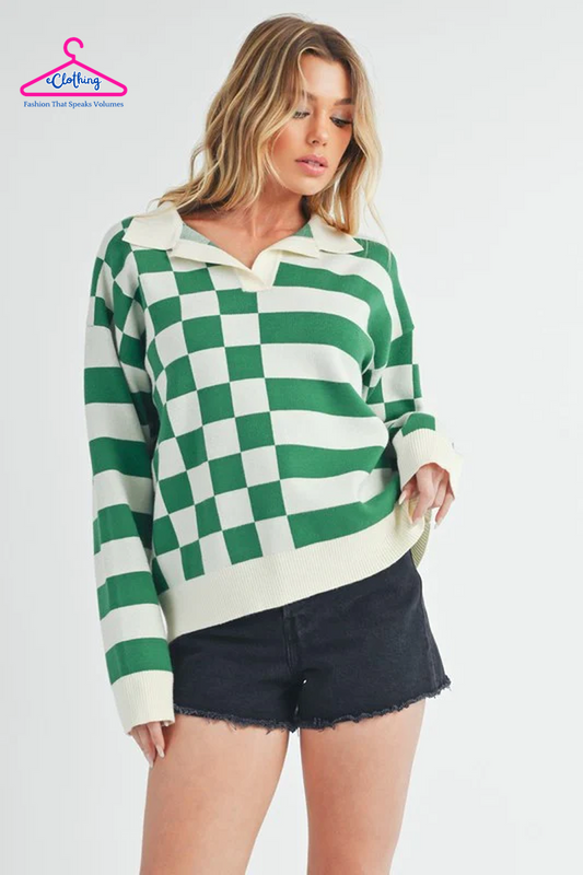 Co Striped Shoulder Sweater