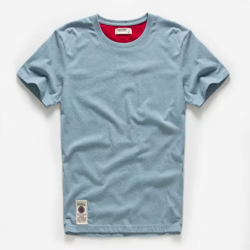 Men'S Classical Cotton Solid Color T-Shirt