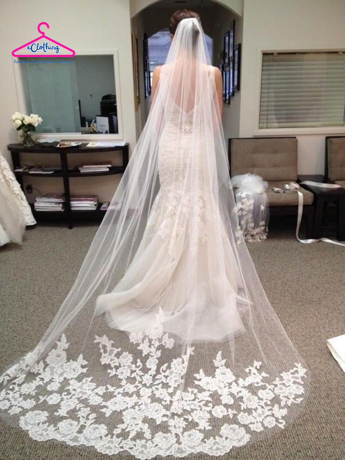 Wedding Bridal Veil with Comb, 118''