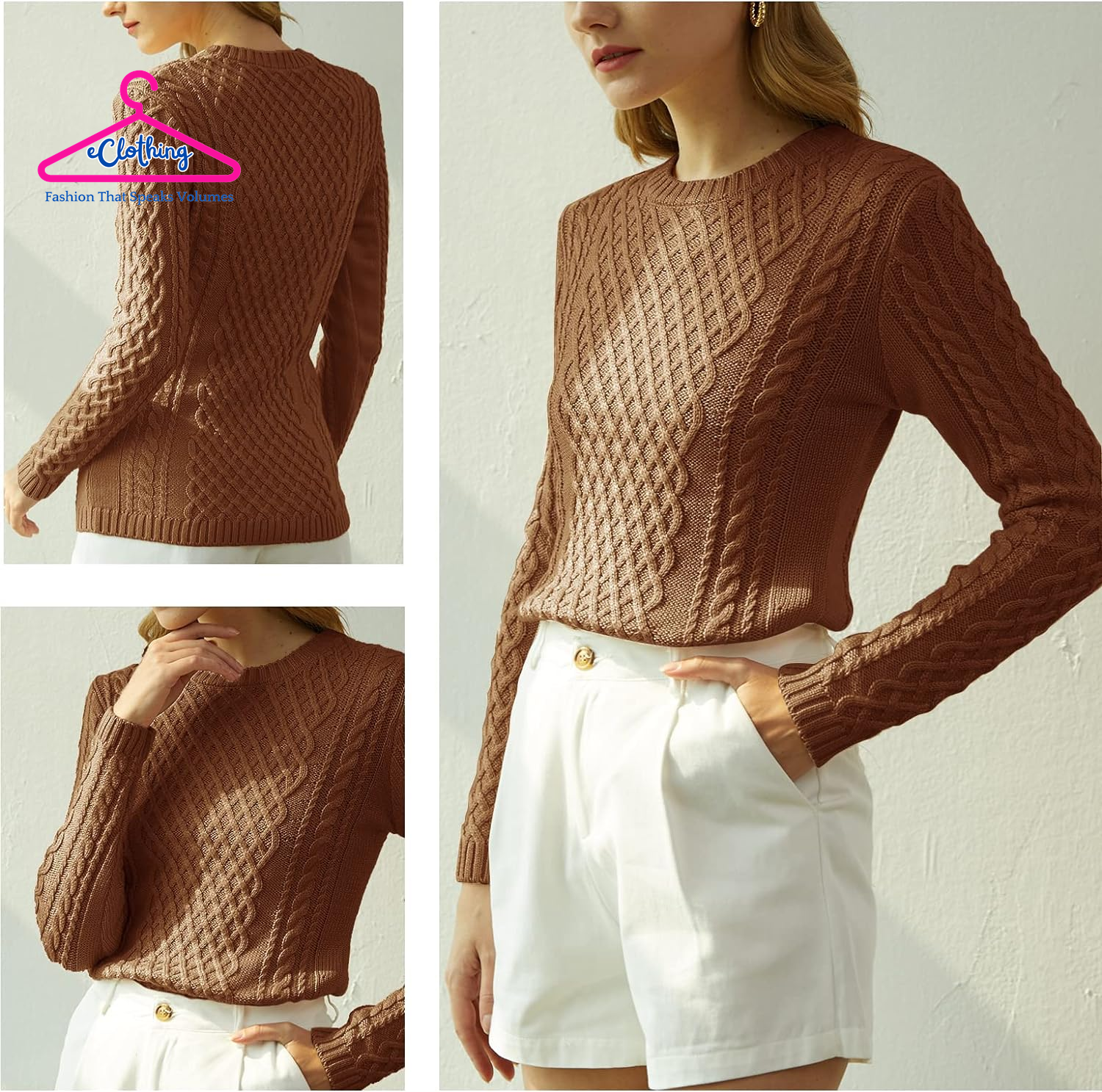 Knit Stretchable Elasticity Long Sleeve Sweater Jumper