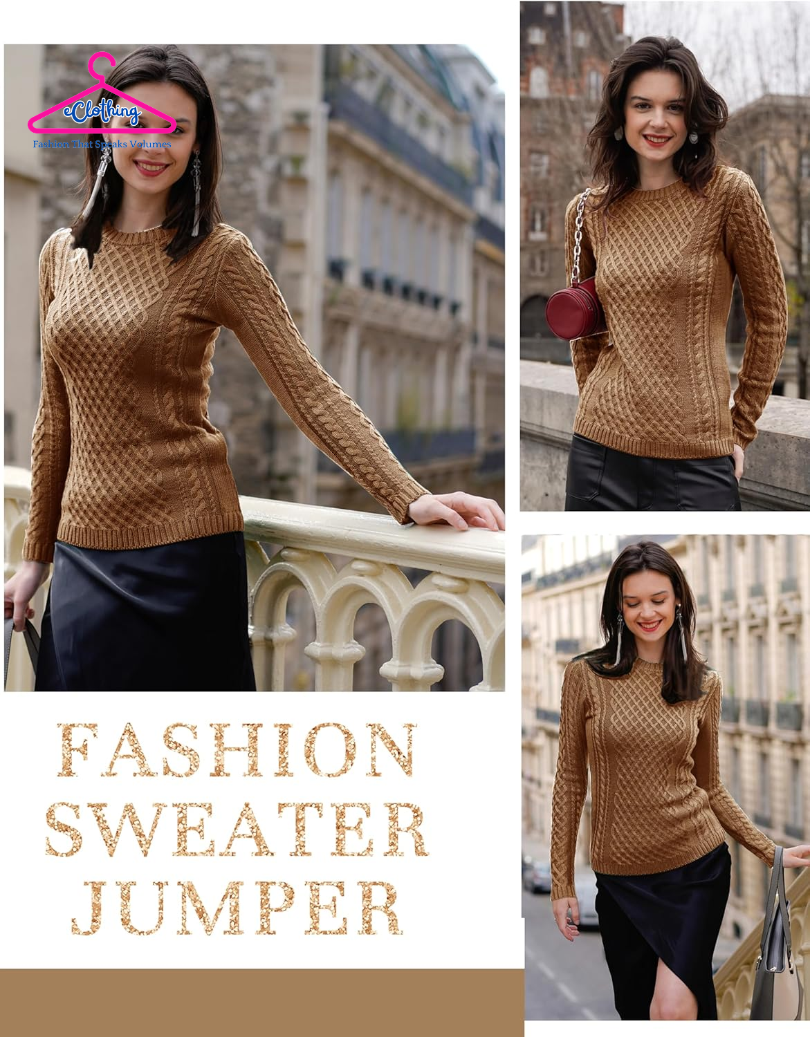 Knit Stretchable Elasticity Long Sleeve Sweater Jumper