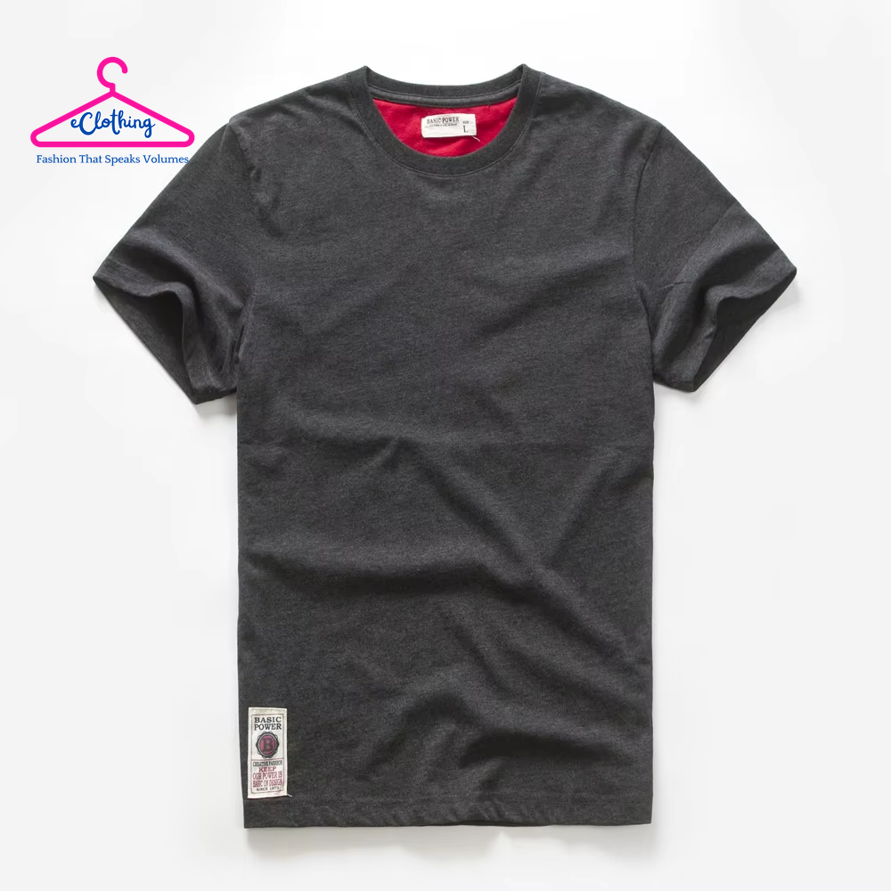 Men'S Classical Cotton Solid Color T-Shirt