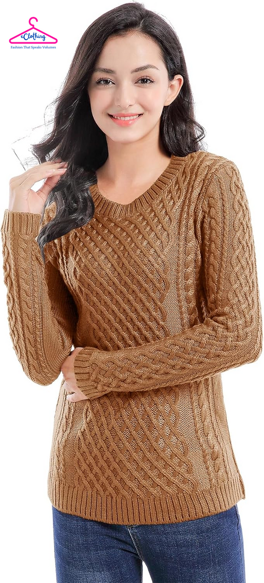 Knit Stretchable Elasticity Long Sleeve Sweater Jumper