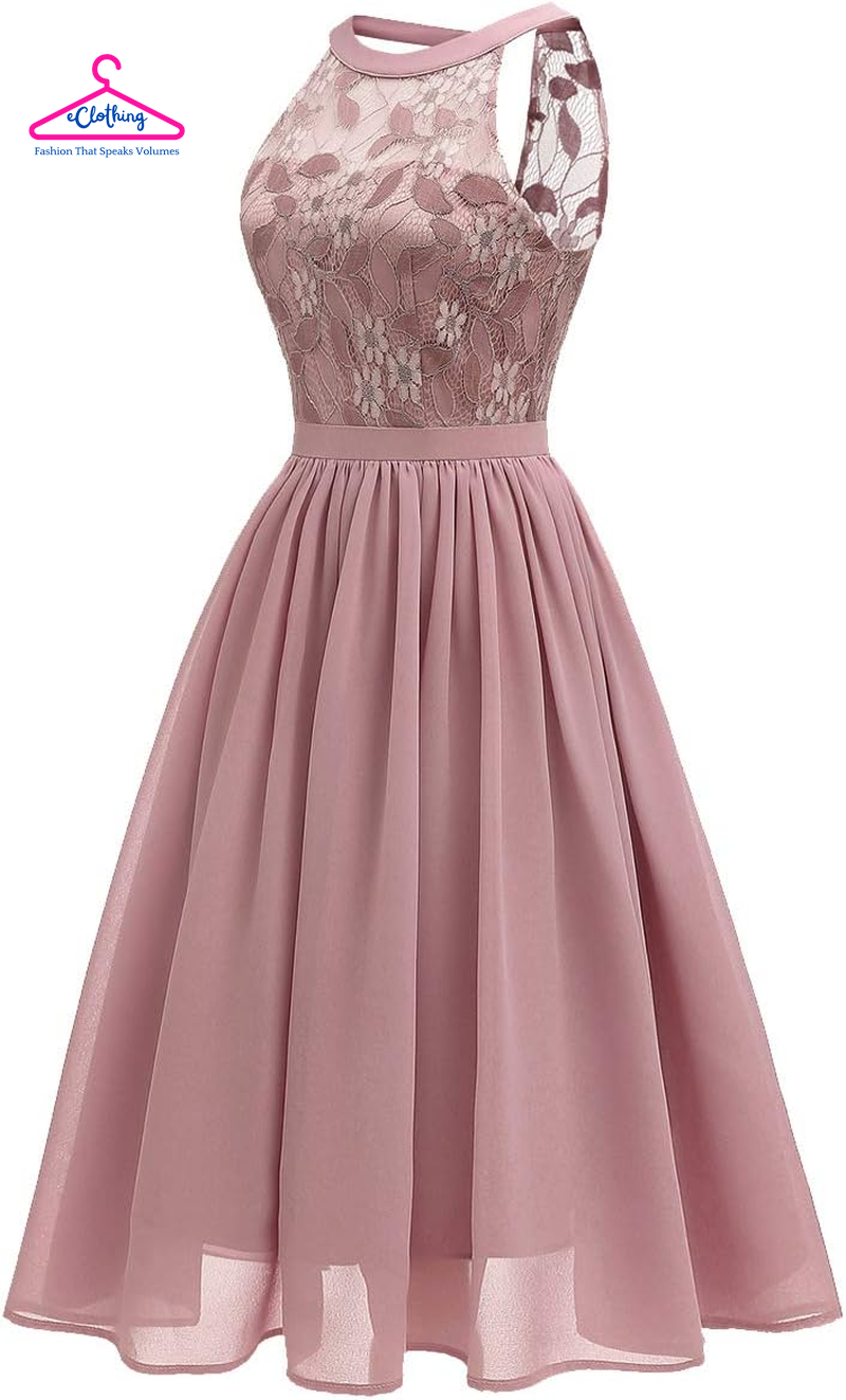 Halter Neck Formal Swing Dress